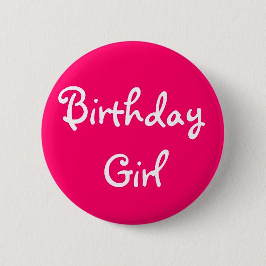 Birthday Girl Ronde Button 5,7 Cm (Voorkant)