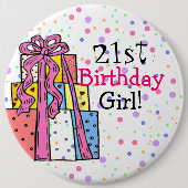 Birthday Girl Ronde Button 6,0 Cm (Voorkant)