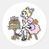 Birthday Girl Ronde Sticker (Voorkant)