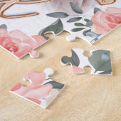 Birthday Girl Roos Gold ballonbrieven & Floral Legpuzzel (Zijkant)