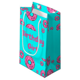 Birthday girl Roze crème donuts Klein Cadeauzakje