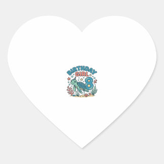 Birthday Girl Sea Turtle 8th Birthday Shirt Design Hart Sticker