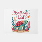Birthday Girl Sea Turtle Theme Birthday Party Ocea Deurmat (Voorkant)