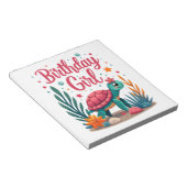 Birthday Girl Sea Turtle Theme Birthday Party Ocea Notitieblok (Schuin)
