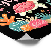 Birthday Girl Sea Turtle Theme Birthday Party Ocea Poster (Hoek)