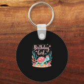Birthday Girl Sea Turtle Theme Birthday Party Ocea Sleutelhanger (Voorkant)
