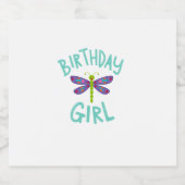 Birthday girl shirt Dragonfly birthday party tee s Sparkling Wijnetiket (Enkel label)