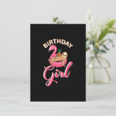 Birthday Girl sloth flamingo pineapple schattebout Kaart (Staand voorkant)