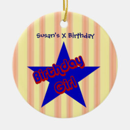 Birthday Girl Star Cute  Ornament