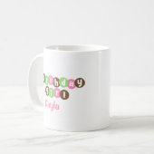 Birthday Girl-Stippen gepersonaliseerd Koffiemok (Voorkant links)
