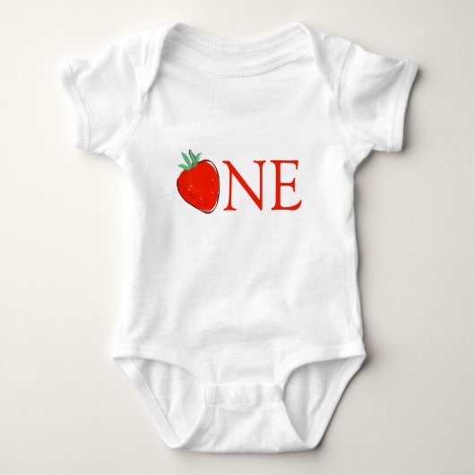 Birthday Girl Strawberry 1st Party Romper (Voorkant)