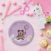 Birthday Girl Teddy Bear Papieren Bordje (Feest)