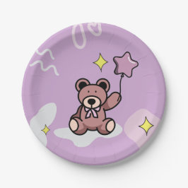 Birthday Girl Teddy Bear Papieren Bordje