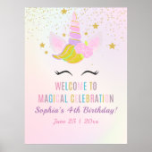Birthday Girl Unicorn Magical Celebration Poster (Voorkant)
