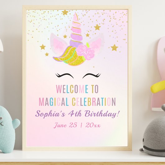 Birthday Girl Unicorn Magical Celebration Poster