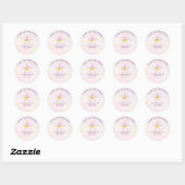 Birthday Girl Unicorn Magical Celebration Ronde Sticker (Vel)