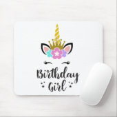 Birthday Girl Unicorn Muismat (Met muis)