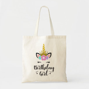 Birthday Girl Unicorn Tote Bag
