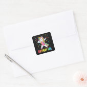 Birthday Girl Unicorn Vierkante Sticker (Envelop)