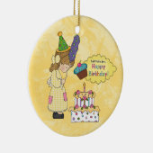 Birthday Girl-versiering Keramisch Ornament (Rechts)