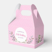 Birthday Girl White Snow druppelt roze pooldots Bedankdoosjes (Voorkant Zijde)