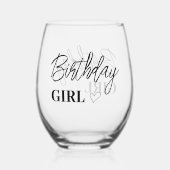Birthday Girl Wijnglas Zonder Voet (Achterkant)
