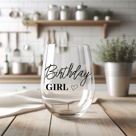 Birthday Girl Wijnglas Zonder Voet