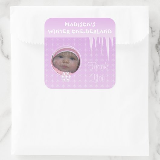 Birthday Girl Winter Onederland Dank u sticker (Tas)