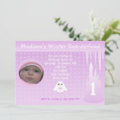 Birthday Girl Winter Onederland uitnodiging (Staand voorkant)