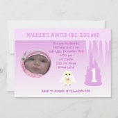 Birthday Girl Winter Onederland uitnodiging (Voorkant)