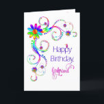 Birthday, Girlfriend, Abstract Floral-Vivid Colors Kaart<br><div class="desc">See same and/or similar image in other categories and products</div>