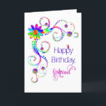 Birthday, Girlfriend, Abstract Floral-Vivid Colors Kaart<br><div class="desc">See same and/or similar image in other categories and products</div>