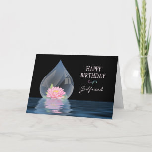 BIRTHDAY - GIRLFRIEND - LOTUS IN WATERDROP KAART