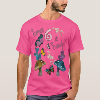 Birthday Girls 6th Butterflies Garden Fairy T-shirt