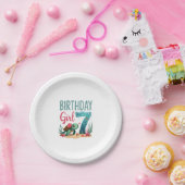 Birthday Girls 7th Sea Turtle 7 Year Old Ocean Aqu Papieren Bordje (Feest)