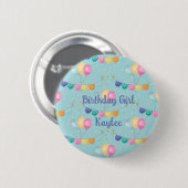 Birthday Girls Balloons en Polka Dots Ronde Button 5,7 Cm (Voorkant /achterkant)