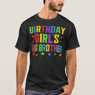 Birthday Girl's Big Brother Blocks Master Brick Bu T-shirt