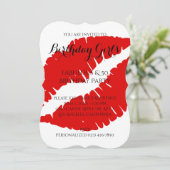'Birthday Girl's Fabulous & 50 Bright Red Lipstick Kaart (Staand voorkant)