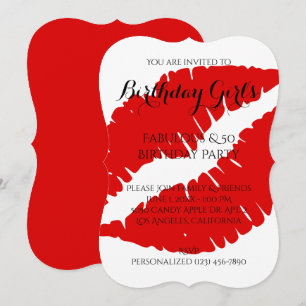 'Birthday Girl's Fabulous & 50 Bright Red Lipstick Kaart