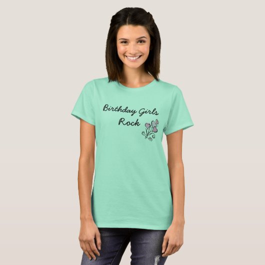 Birthday Girls Rock T-shirt (Voorkant volledig)