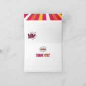 Birthday Girls Superheld Theme Bedankkaart (Binnen)