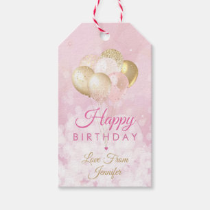 Birthday Glitter Balloon Cadeaulabel