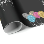 Birthday Glitter Balloons Patroon Cadeaupapier (Rol Hoek)