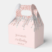 Birthday glitter blush roze zilver monogram bedankdoosjes (Achterkant)