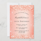 Birthday glitter oranje glitter kaart (Voorkant)