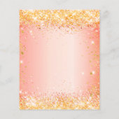 Birthday glitter oranje Gold budget uitnodiging Flyer (Achterkant)