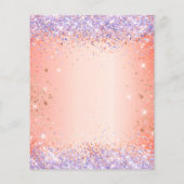 Birthday glitter oranje paarse begrotingsuitnodigi flyer (Achterkant)
