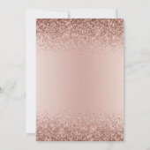 Birthday Glitter Roos Gold Pink Glam Uitnodiging (Achterkant)