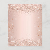 Birthday glitter roos goudbruin budgetuitnodiging flyer (Achterkant)