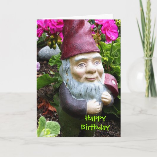 Birthday Gnome Birthday Card Kaart (Voorkant)